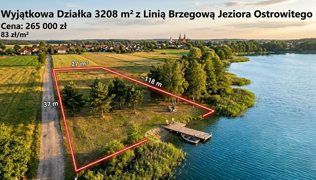 Działka nad jeziorem na sprzedaż